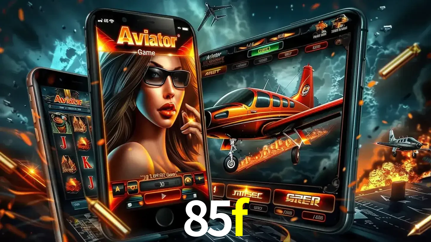 O popular jogo de apostas Aviator exibido em vários celulares e tablets, mostrando a interface emocionante e a ação de voo disponíveis para jogar agora no 85f.