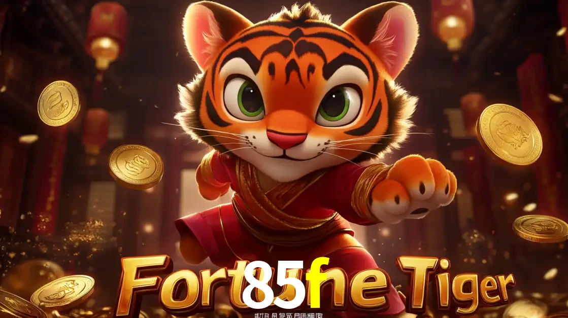 O carismático mascote do jogo de slot Fortune Tiger, um tigre fofo em pose de artes marciais, pronto para trazer sorte e multiplicadores de ganhos no cassino online 85f.