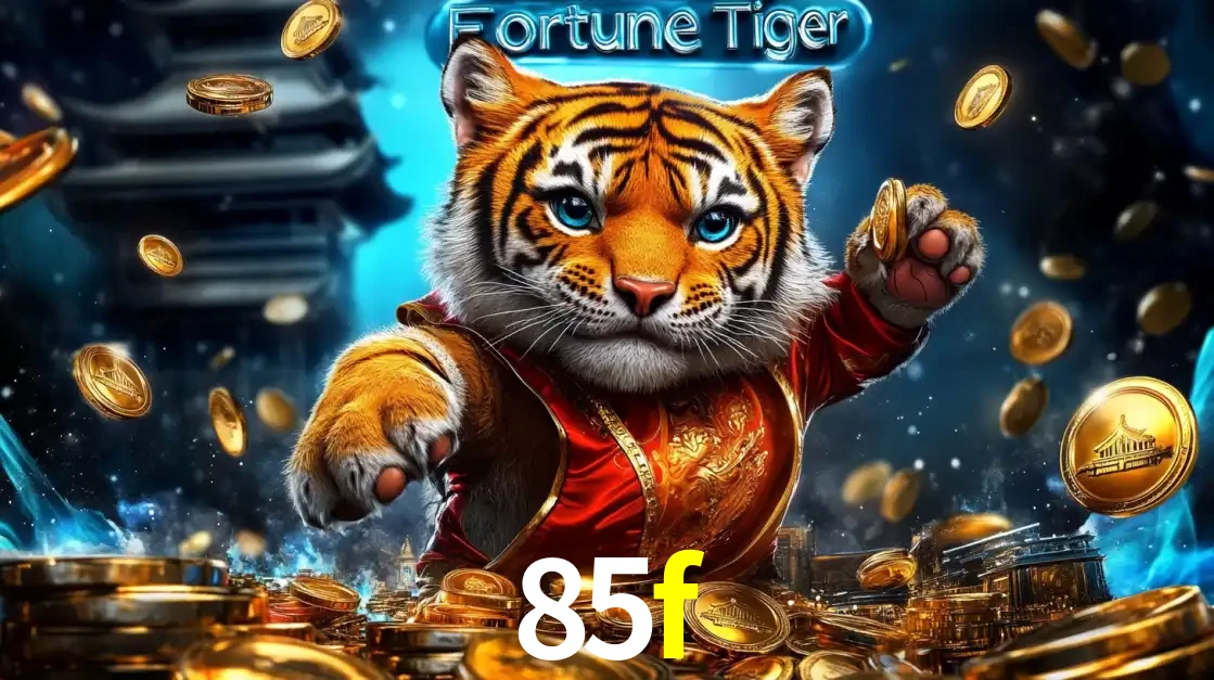 Imagem promocional do jogo de slot Fortune Tiger, com um tigre majestoso em traje tradicional cercado por uma fortuna em moedas de ouro, disponível agora no cassino 85f.